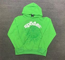 Men's Hoodies & Sweatshirts Green Printing Sp5der Young Thug 555555 Angel Hoodie Men Women Web Pattern Pullover SweatshirtsMen's Men'sM5560865