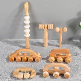 Wood Therapy Cellulite Massager GuaSha Tool Deep Tissue Relax Massager for Body Face Lifting Maderoterapia Roller Guasha Scraper