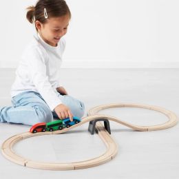 Wooden Track Railway Toys Beech Wooden Train Track Accessories Fit Biro All Brand Wood Tracks Educational Toys for Children
