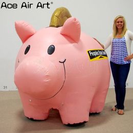 6mL (20ft) with blower Inflatable Colour Pig Inflatable Piggy Bank with Customised Logo for Event or Promotion