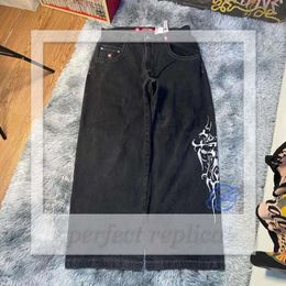 Jnco Jeans Men's Jeans Streetwear JNCO Y2k Hip Hop Cartoon Graphic Print Vintage Baggy Black Pants Men Women High Waist Wide Leg Trousers 263