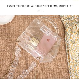 New Instagram style acrylic ice crack bag with niche design, transparent handbag, one shoulder banquet bag, women's bag 240409