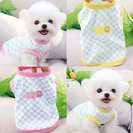 Dog Apparel Spring Summer Pet Clothes Kitten Puppy Plaid Vest Small And Medium-sized Cute Tank Top Sweet Pullover Poodle Yorkshire