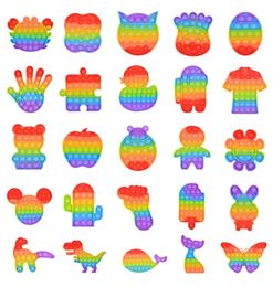 All Design Rainbow Colour Bubble Fidget Sensory Toy Adult Kids Desktop Party Game Funny Antistress Decompression Toys Gift4661036
