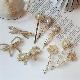 Vintage pearl women hair clips rhinestone women designer hair clips fashion girls barrettes hair accessories for women BB clip3382989