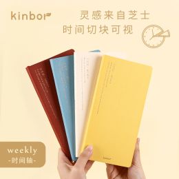 Planners Kinbor Timeline Weekly Planner Pocket A6 Journal Notebook Daily Agenda Monthly Planning Habits Tracker Time Organizer Schedule