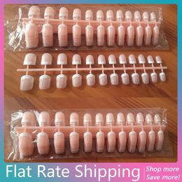 Wholesale 10 kits Full Cover French Fake Nails Nude Natural Manicure Nail Tips faux ongle False for Office Salon Fingernail 240328