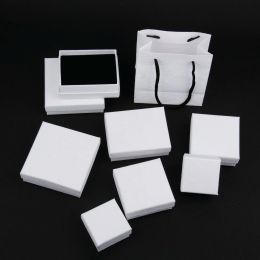 1pcs White Paper Packages Cardboard Bracelet Boxes Rectangle Square Gifts Present Storage Display Storage Box For Jewelry