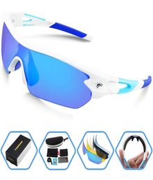 2018 Polarized Sports Sunglasses With 5 Interchangeable Lens for Men Women Cycling Running Driving Fishing Golf Baseball Glasses5895155