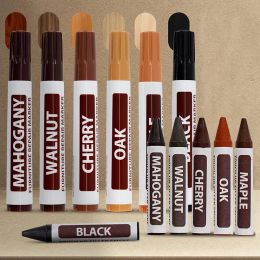 Furniture Markers Touch Up, Wood Scratch and Stain Repair, 8 Felt Tip Markers, 8 Wax Stick Furniture Crayons & Sharpener, Maple,