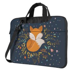 Cute Fox Flowers And Triangles Laptop Bag Animal For Macbook Air Pro HP Huawei Microsoft 13 14 15.6 Case Soft Shockproof Pouch