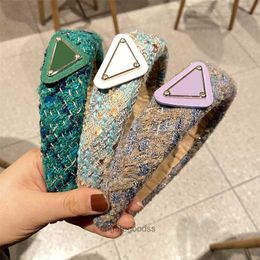 Vintage Designer Triangular Headbands Cloth Hair Hoop Headwear Lovely Temperament Women Headband Jewellery