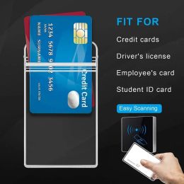 Vertical Card Holders Sealable Waterproof Clear Plastic Vinyl Holder for Proximity Badge Swipe Cards Credit Card Sleeve Pockets