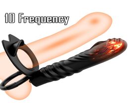 10 Frequency Double Penetration Anal Plug Dildo Butt Plug Vibrator For Men Strap On Penis Vagina Adult Sex Toys4763449