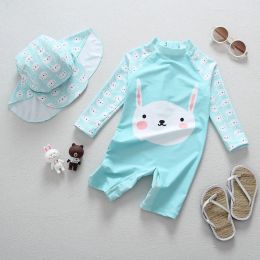 Baby Swimsuit Long Sleeve Girls Swimwear Summer Bathing Suit Kids Infant Toddler Girls' Swimming Suit UV50 Protect Beach Wear