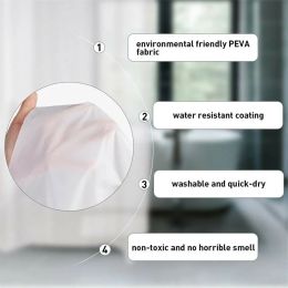 Waterproof Shower Curtain PEVA Thick Bathroom Screens With 12 Hooks Mildew Proof Durable Bathtub Curtains Home Living Room Decor