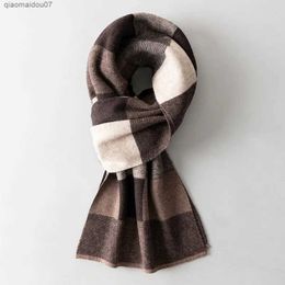 Shawls Mens pure wool scarf winter plain weave warm neck scarf classic business 100% wool shawl bag cashmere long scarf Foulard HommeL2404