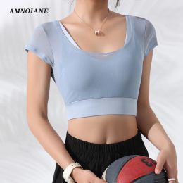 Dresses Sport Top Fiess Women Gym Tops Bralette Invisible Padded Sports Bra Women's Bras Underwear Tops for Girls Short Sleeve Shirt