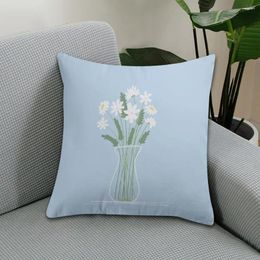 Pillow Soft Touch Cover Flower Printed With Exquisite Pattern Durable Easy To Clean Sofa Pillowslip For Home