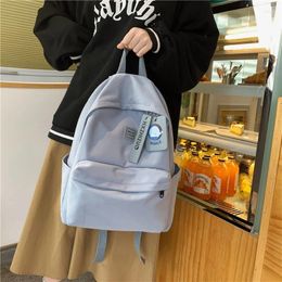 Backpack Casual Schoolbag Fashion Solid Color Zipper Cute Japanese Girl Boy Portable Campus Backpacks School Bags
