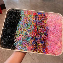 Colourful Elastic Hair Bands Mini Small Disposable Rubber Band Scrunchie Kids Girls Ponytail Holder Headwear Ties Wholesale