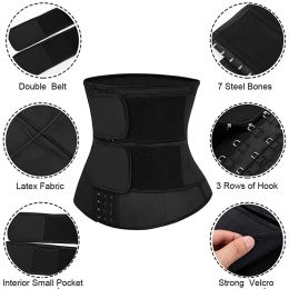 YBFDO Women Waist Trainer Three Breasted Belt Weight Loss Body Shaper Tummy Control Strap Slimming Sweat Fat Burning Girdle