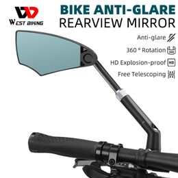 WEST BIKING Bicycle Rearview Mirror Adjustable Rotate Anti-glare Cycling Handlebar Rear View Mirrors Scooter Bike Accessories