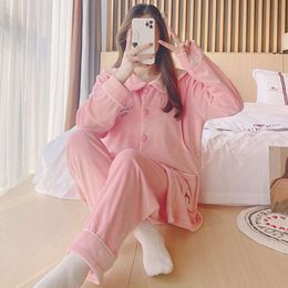 Pregnant Women's New Winter Mink Velvet Clothing, Thickened and Warm Maternity Pajamas, Postpartum Home Nursing Clothing Set