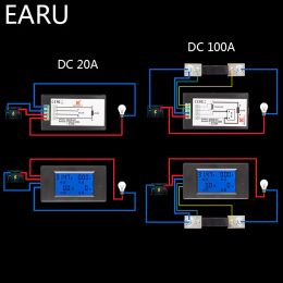 20A 100A AC 80-260V DC 6.5-100V Digital LED Display Voltmeter Ammeter Wattmeter Power Energy Metre 12V 24V 110V 220V Volt Tester