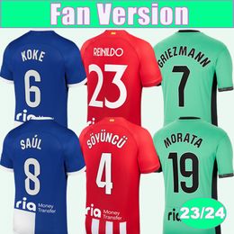 23 24 KOKE Mens Soccer Jerseys GRIEZMANN MEMPHIS CORREA MOLINA M. LLORENTE MORATA CARRASCO Home Away 3rd Football Shirts