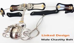 Ball Cage Design Male Devices Belt Waist Size Adjustable Stainless Steel With Scrotum Groove Cock Cage Sex Toys For Men6131504