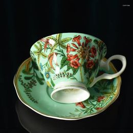 Cups Saucers Ceramic Coffee Set & Porcelain Tea Mug Gold Spoons Bone China Gift Box Packing Wedding Presents Drinking Tableware
