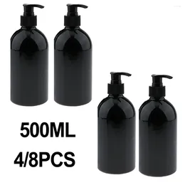 Liquid Soap Dispenser 4/8PCS 500mL PET Empty Lotion Pump Bottles Shampoo Press Refillable For Bathroom/Kitchen