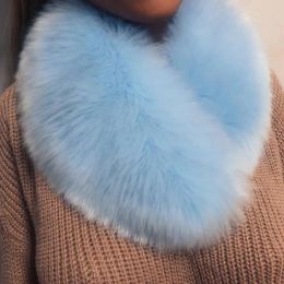 Luxury Faux Fox Fur Collar Shawl Furry Scarves Winter Neck Wrap Warmer Heart Shape Fur Fluffy Collar Scarf Wrap For Women Coat