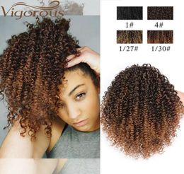 Synthetic Wigs Vigorous Afro Kinky Curly Ponytail Short Wrap Drawstring Puff Pony Tail Clip In Hair5485911