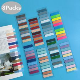 8Packs1600Sheets Stickers Transparent Sticky Notebook Pads Notepads Clear Bookmark Read Book Stationery School Supplie