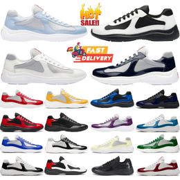 2024 Luxury Designer Americas Cup Men Casual Runner Women Sports Low Sneakers Shoes Men black white Rubber Sole Fabric Patent Leather Wholesale Discount Trainers