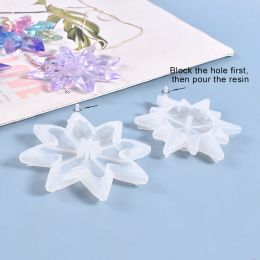 Crystal Epoxy Resin Mould Ornaments Snowflake Shape Resin Mould Christmas Tree Pendant Silicone Moulds For Jewellery Making Mould