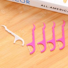 50pcs Dental Flosser Picks Teeth Stick Tooth Clean Oral Cleaning Care Disposable Floss Thread Toothpicks