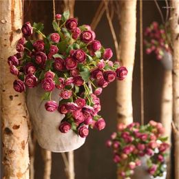 Decorative Flowers 1 Pcs High-End Ranunculus Roses Silk Artificial Wedding Decoration Maraige Bridal Floral Room Decor Flores Artificiales