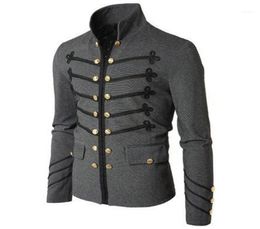 Men039s Jackets Retro Mens Jacket Slim Size Plus 2021 Gothic Brocade Stand Collar Frock Coat Steampunk Victorian Morning Outwea2584565