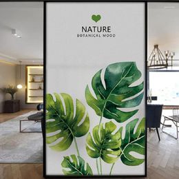 Window Stickers Botanic Pattern Custom Size Glass Film Electrostatic Home Decoration Tint-Film For Bathroom Kitchen Bedroom 40cmx80cm