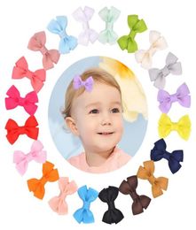 5CM Colourful Tiny Barrettes Baby Girls Boutique Polyester Hair Clip Bows Solid Ribbon Kids Hairpins Headwear Accessories5883994