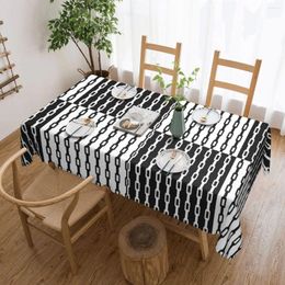 Table Cloth Mod Two Tone Tablecloth Chain Link Outdoor Rectangular Cover Tablecloths Modern DIY For Home Party Dining Room