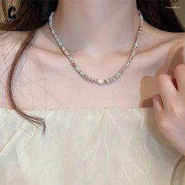 Choker Baroque Freshwater Pearl Stone Beaded Necklace Light Luxury For Women Fashion Versatile Simple Party Jewellery