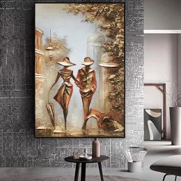 Living Room Wonderful Love Romantic Golden Couple Abstract Home Wall Art Canvas Painting Wall Picture Interior Home Decoration