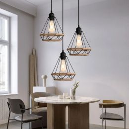 1/3 Heads Modern Loft Pendant Light Living Room Kitchen Vintage Industrial Hanging Lamp Dome Shade Wrought Cage Lighting Fixture