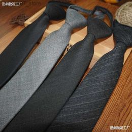 Neck Ties High end wool 7-8 lazy style with no knot and convenient tie for mens formal wear business Korean version casual and versatile zipperQ