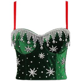 A029 Kulüp Noel Kıyafetleri 2021 Korse Üstler Budier Seksi iç çamaşırı kadınlar Kısa Geri Backless Camisole Sutyası