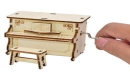 New Arrivials DIY Wooden Music Box Hand Crank Happy Birthday Party Children Gift Piano Style Musical Toy5066462